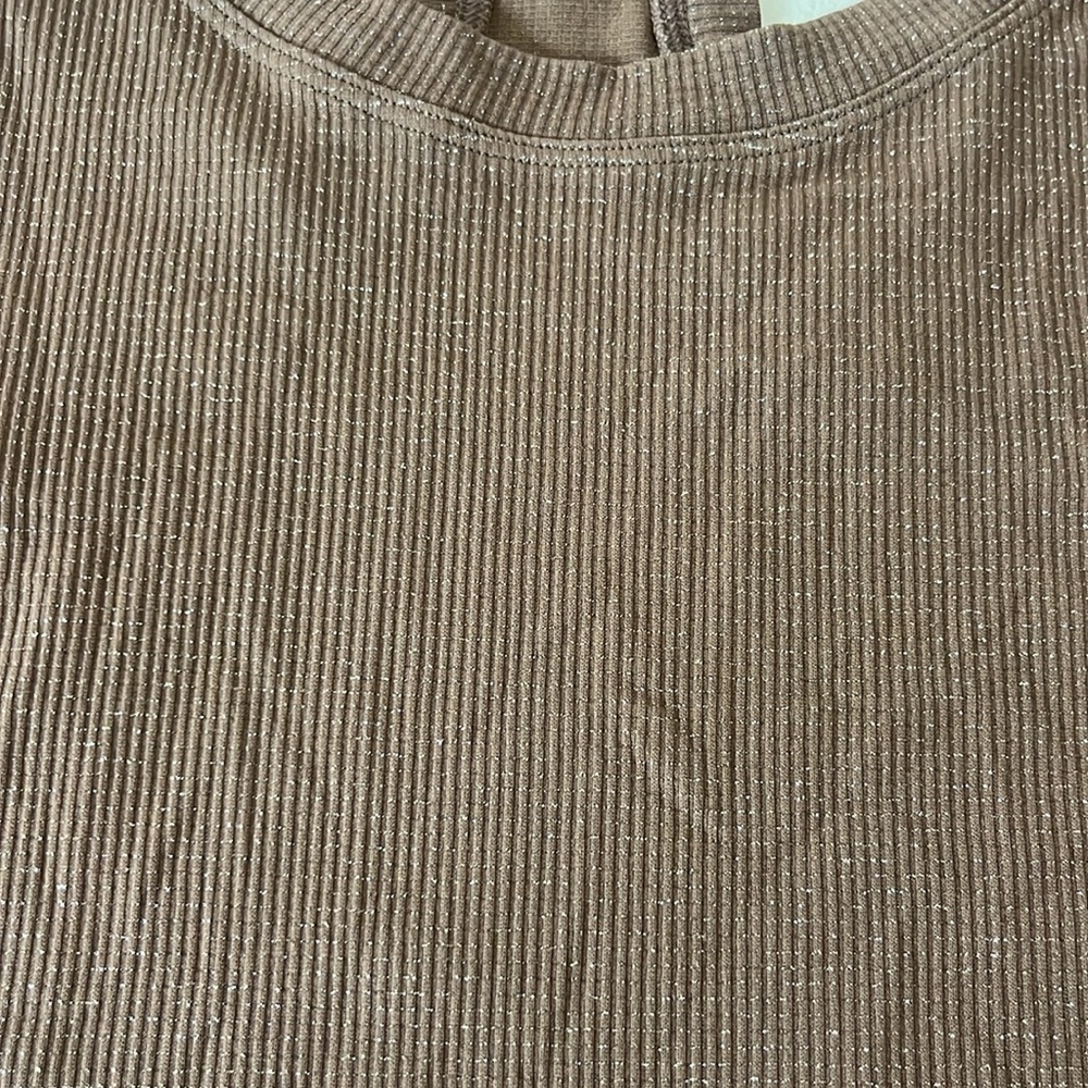 Athleta Momentum Seamless Tank - Brown/Gold Glitter - Picture 4 of 7